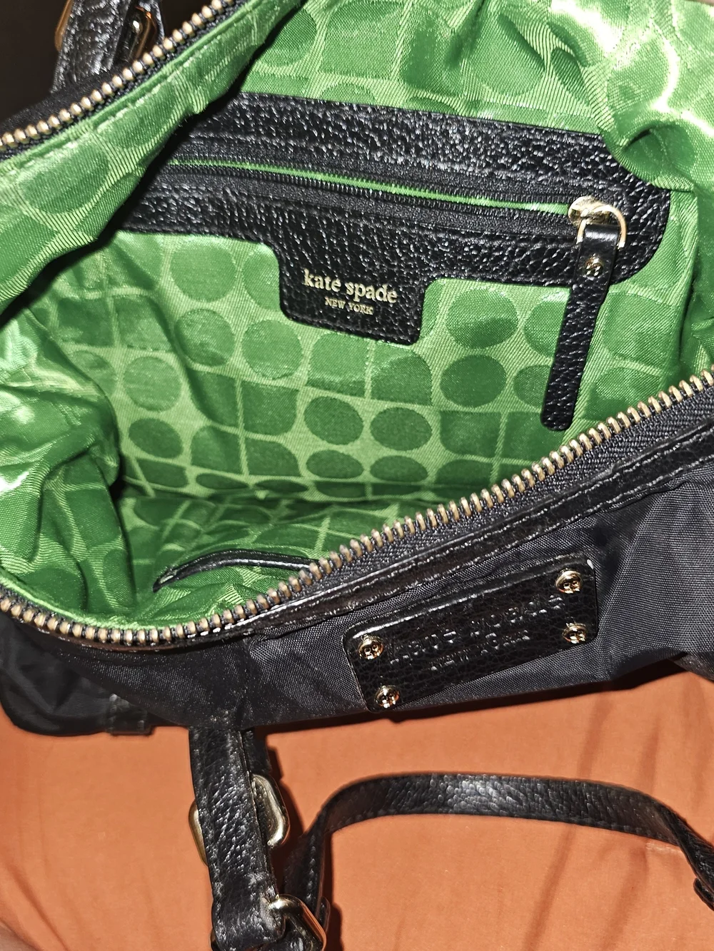 kate spade Black Nylon Convertible Shoulder Bag with Gold Hardware